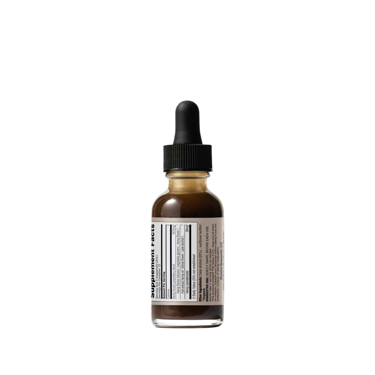 CBD full spectrum organic hemp 30mg bottle back. buy cbd oil & cbd for inflammation. where can i buy cbd oil.