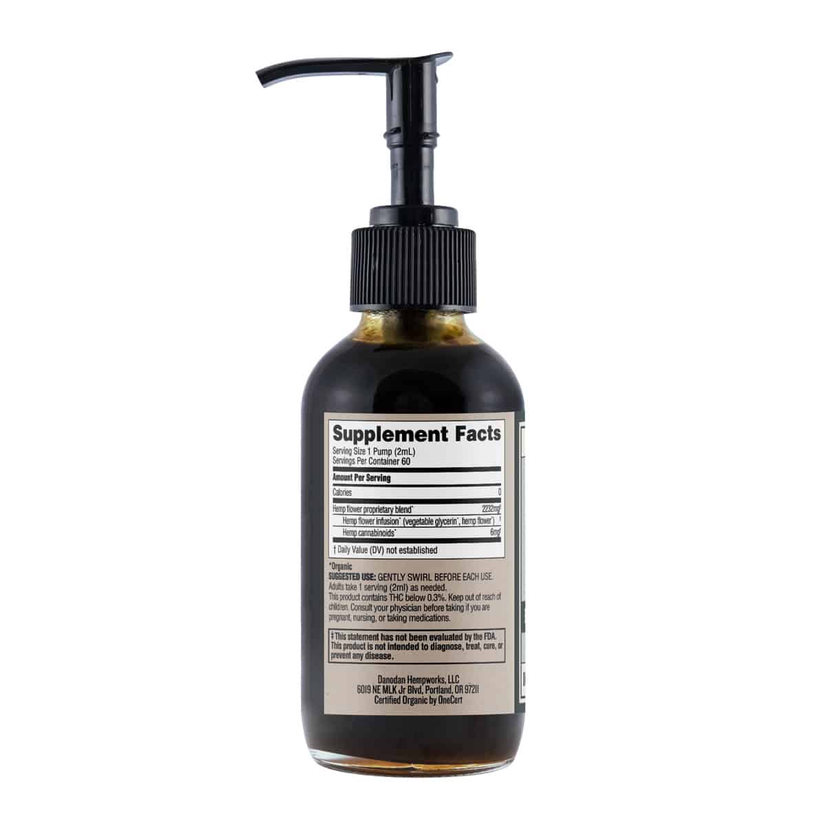 Danodan Organic CBD oil full spectrum 6mg Gentle back label. cbd for knee pain. cbd oil products. best full spectrum cbd oil.