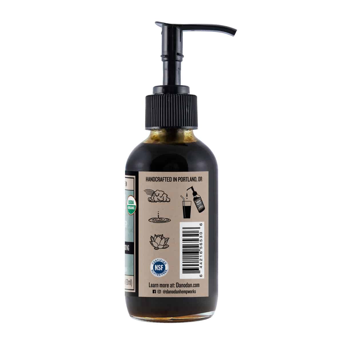Side label of Organic CBD sleep tincture. full spectrum cbd. buy cbd oil. organic hemp. CBD for anxiety. Hemp oil for depression.