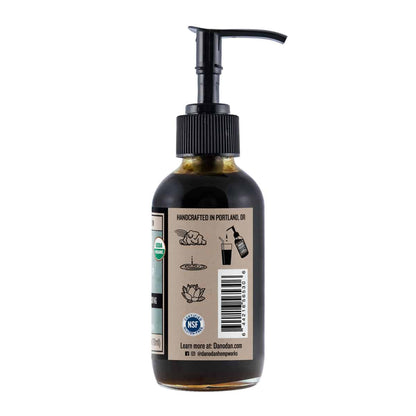 Side label of Organic CBD sleep tincture. full spectrum cbd. buy cbd oil. organic hemp. CBD for anxiety. Hemp oil for depression.