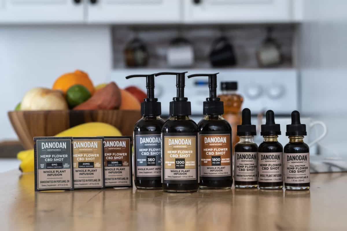 The full line of Danodan water-soluble CBD products