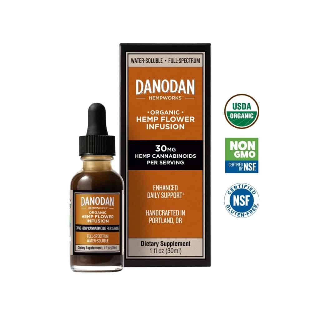 Danodan Organic CBD 30mg Enhanced 1oz Tincture - certified organic, non-GMO, gluten-free