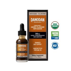 Danodan Organic CBD oil for back pain 30mg CBD Tincture. Certified organic, non-GMO, gluten-free organic hemp oil for sale.