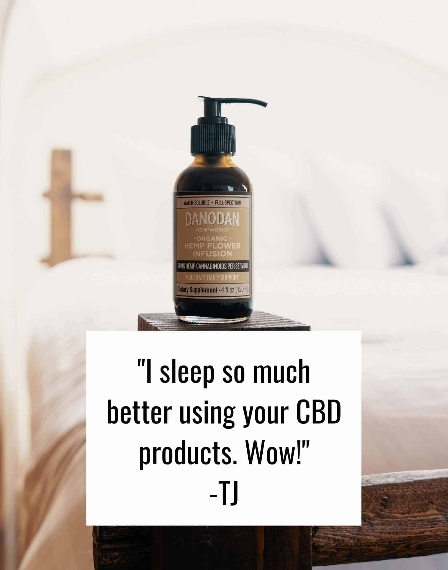 Testimonial about Danodan CBD for sleep support natural