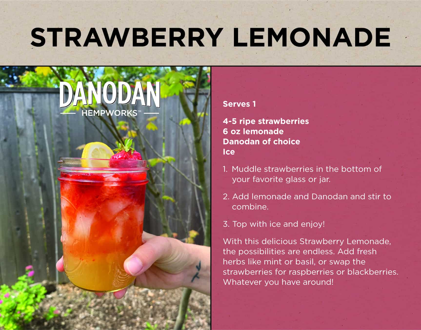 Danodan CBD Berry Lemonade Recipe Card